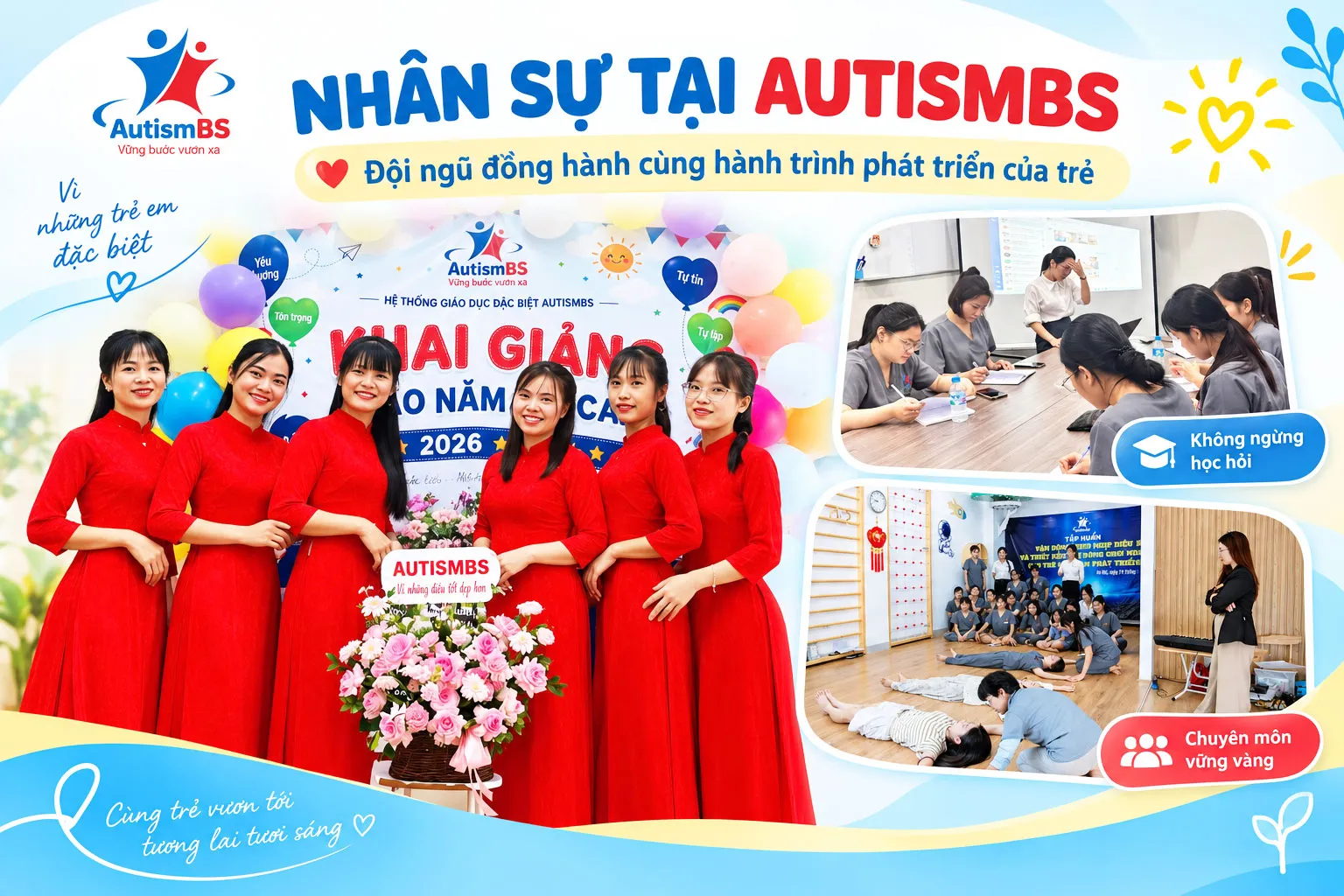 Nhân sự tại AutismBS - Đội ngũ đồng hành cùng hành trình phát triển của trẻ.