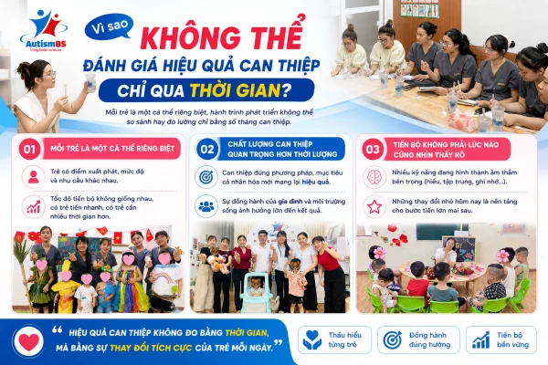 Vì sao không thể đánh giá hiệu quả can thiệp chỉ qua thời gian?